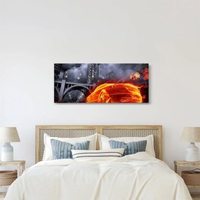 Lángoló autó képe (120x50 cm)