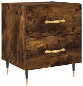 füstös tölgy színű szerelt fa éjjeliszekrény 40 x 35 x 47,5 cm