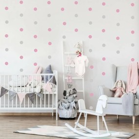 INSPIO Púder rózsaszín pöttyök falra