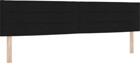 vidaXL LED ágytámla LED -es lámpákkal Fekete 200 cm Poliészter