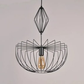 Csillár zsinóron JASMINA 1xE27/20W/230V átm. 40 cm fekete