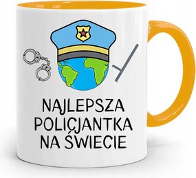 A Legjobb Rendőrnő Sárga Bögre, fényképes nyomattal