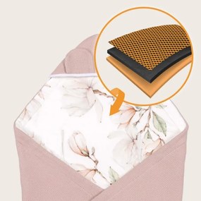 Lionelo - TRAVEL SWADDLE pólya autósüléshez 90x90 cm, bézs magnólia