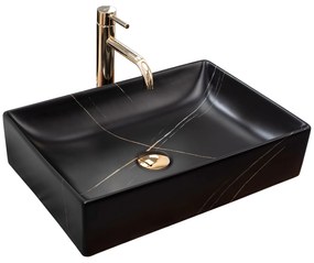 Pultos mosdó REA Inga Black Marble Mat