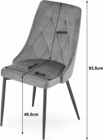 AKCIÓ Fekete bársony étkezőszék IMOLA II. osztály