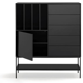 Fekete szekrény 120x140x45 cm Platt – Teulat