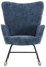 Hintaszék, relaxációs szék kordbársony kárpitozással, sötét szürke