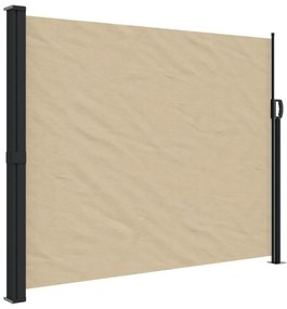 bézs behúzható oldalsó napellenző 160 x 500 cm