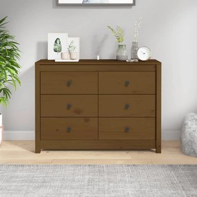 mézbarna tömör fenyőfa kisszekrény 100 x 40 x 72 cm