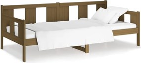 vidaXL mézbarna tömör fenyőfa kanapéágy 90x200 cm