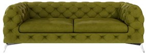 Zöld bársony kanapé 225 cm Chelsea – Ropez