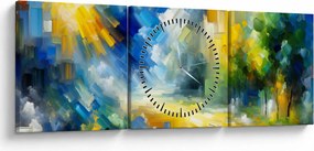 Kép - Absztrakt napos nap (órával) (90x30 cm)