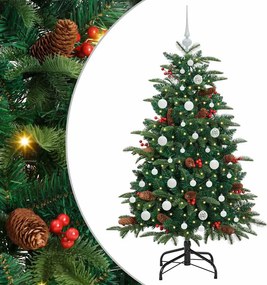 vidaXL Mű karácsonyfa 150 LED-del Zöld 150 cm PVC és Fém és Műanyag