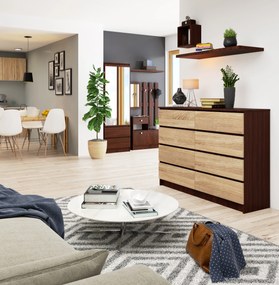Komód Keanu III (wenge + szonoma tölgy). Akció -15%. 1069386