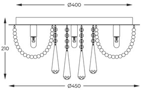 Zuma Line 19157M - Mennyezeti lámpa SENSI 6xG9/25W/230V átm. 45 cm króm