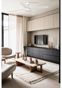 FARO 34355-1TW - LED Dimmelhető mennyezeti ventilátor RUDDER L 20W/230V fehér/bézs átm. 132 cm+RC