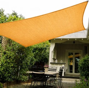 Napvitorla - árnyékoló teraszra, négyszög alakú 2x3 m Aranyhomok színben - HDPE anyagból