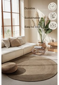 Szürkésbézs kétoldalas juta kerek szőnyeg ø 140 cm Braided Grey – Hanse Home