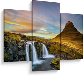 Kép a hegyekről és vízesésekről Izlandon (90x60 cm)