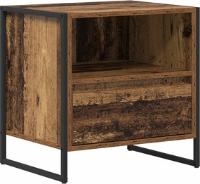 vidaXL Éjjeli asztal fiókkal Öreg fa 50 x 39,5 x 50 cm Faanyag
