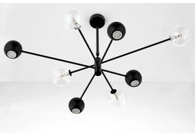 Jupiter 1996 - Csillár rúdon MOKA 4xGU10/10W/230V + 4xG9/10W/230V fekete/átlátszó