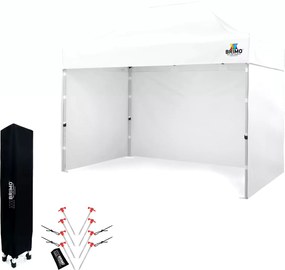 Stan a Kereskedelem 2 x 3 m SZUPER Acél | Összeszerelés 2 perc alatt | BRIMO - plusz 3 oldalfal - Fehér