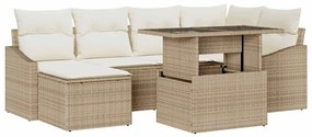 vidaXL Kerti Kanapé Szett párnával 7 pcs bézs és krémszínű