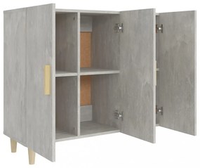 betonszürke szerelt fa tálalószekrény 90 x 34 x 80 cm