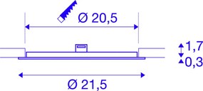 SLV SENSER 1003010 Beépíthető spotlámpa 1xLED 3000K 1200LM IP20