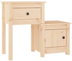 Tömör fenyőfa éjjeliszekrény 79,5 x 38 x 65,5 cm
