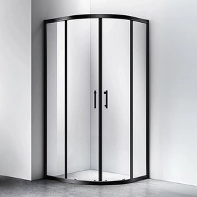 Murcia || Black íves zuhanykabin 100x100, 190cm, 6mm, NANO