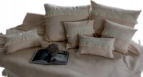 Ágyneműhuzat 160x200 Pamut Szatén Bézs Rojtokkal