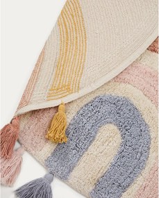 Elefántcsont színű mosható-kézi szövésű pamut gyerek szőnyeg ø100 cm Tadea – Kave Home