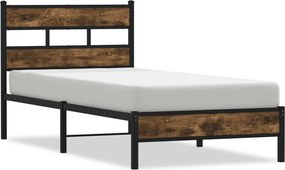 vidaXL sonoma tölgy színű fejtámlás ágykeret matrac nélkül 90 x 200 cm
