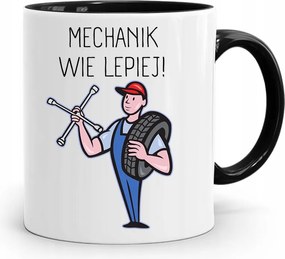 Fekete Bögre Szerelőnek A Szerelő Jobban Tudja! fényképes nyomattal