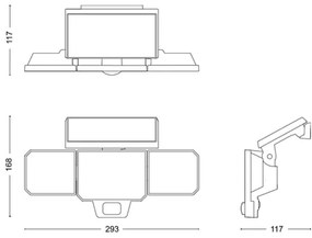 Philips -  LED Napelemes fali reflektor érzékelővel NYSIL 3xLED/8,7W/3,7V IP65