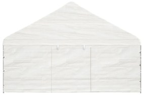 fehér polietilén pavilon tetővel 15,61 x 5,88 x 3,75 m