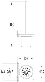OMNIRES DA70620BL - Fali WC kefe DARLING matt fekete