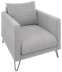 Világosszürke zsenília fotel Freya – Ropez