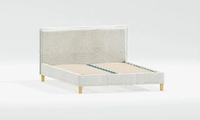 Bézs kárpitozott franciaágy ágyráccsal 140x200 cm Tina – Ropez