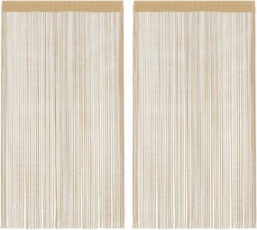 vidaXL 2 db bézs zsinórfüggöny 100 x 250 cm