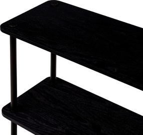 Fekete polcos állvány tölgyfa dekorral 80x163x35 cm Teidi – noo.ma