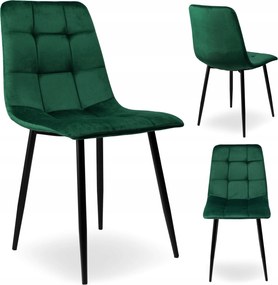 Bauerkraft G-478 kárpitozott bársony loft étkezőszék, palackzöld