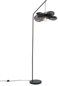 Art Deco állólámpa fekete, fekete lámpabúrával - Nest