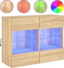 vidaXL sonoma tölgy színű fali TV-szekrény LED-del 78,5 x 30 x 60,5 cm
