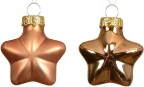 Üveggömbök pálinka csillag fényes/matt 2x4,5x4cm 12db