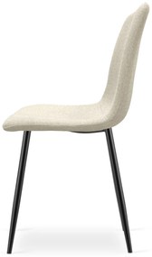 Étkező szett 1 + 4, CITY asztal 110x75 cm artisan tölgy + krémszínű RIFT étkezőszék fekete lábakkal