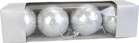 4 db-os műanyag gömb szett 6 cm ezüst Goliat