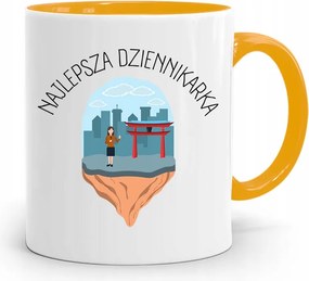 Sárga Bögre Ajándék Riporter Újságírónak fényképes nyomtatással