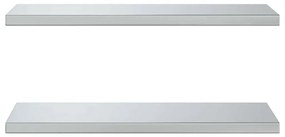 2 db ezüstszínű rozsdamentes acél fali polc 75 x 30 x 3 cm
